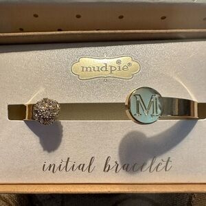Mudpie “M” initial cuff bracelet.
